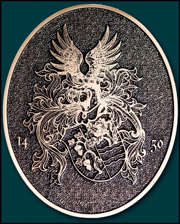 Wappen in Bronzeguss